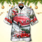 Red Truck Christmas Santa Winter Hawaiian Shirt For Coastal Adventures And Warm Weather Wear
