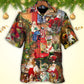 Festive Christmas Daily Hawaiian Shirt Artwork Detail For Resort Trips And Outdoor Activities