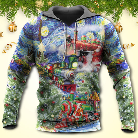 Christmas Gift Train Winter Wharf Hoodie For Holiday Gatherings Winter Travel And Seasonal Gifting