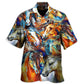 Colorful Horse Face Hawaiian Shirt Tropical Styling View For Tropical Vacations
