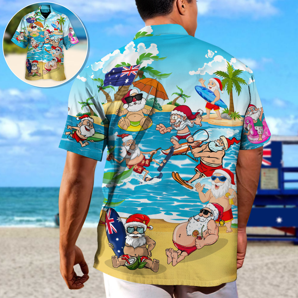 Christmas July Santa Spirit Year Hawaiian Shirt For Coastal Travel, Casual Events, And Comfortable Summer Wear