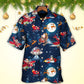 Festive Christmas Astronaut Hawaiian Shirt Pattern View For Relaxed Warm Weather Outfits