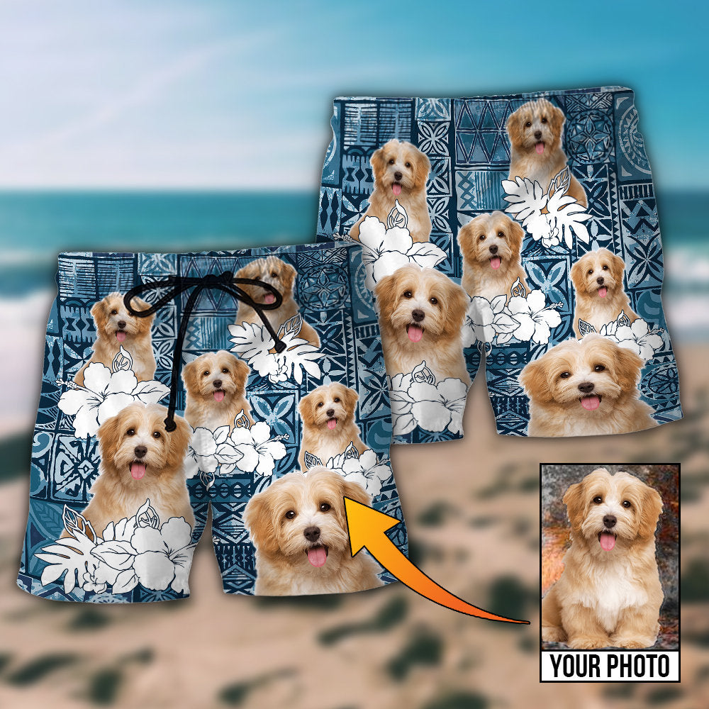 Dog Summer Aloha Tropical Personalized Photo Beach Shorts For Tropical Getaways And Weekend Adventures