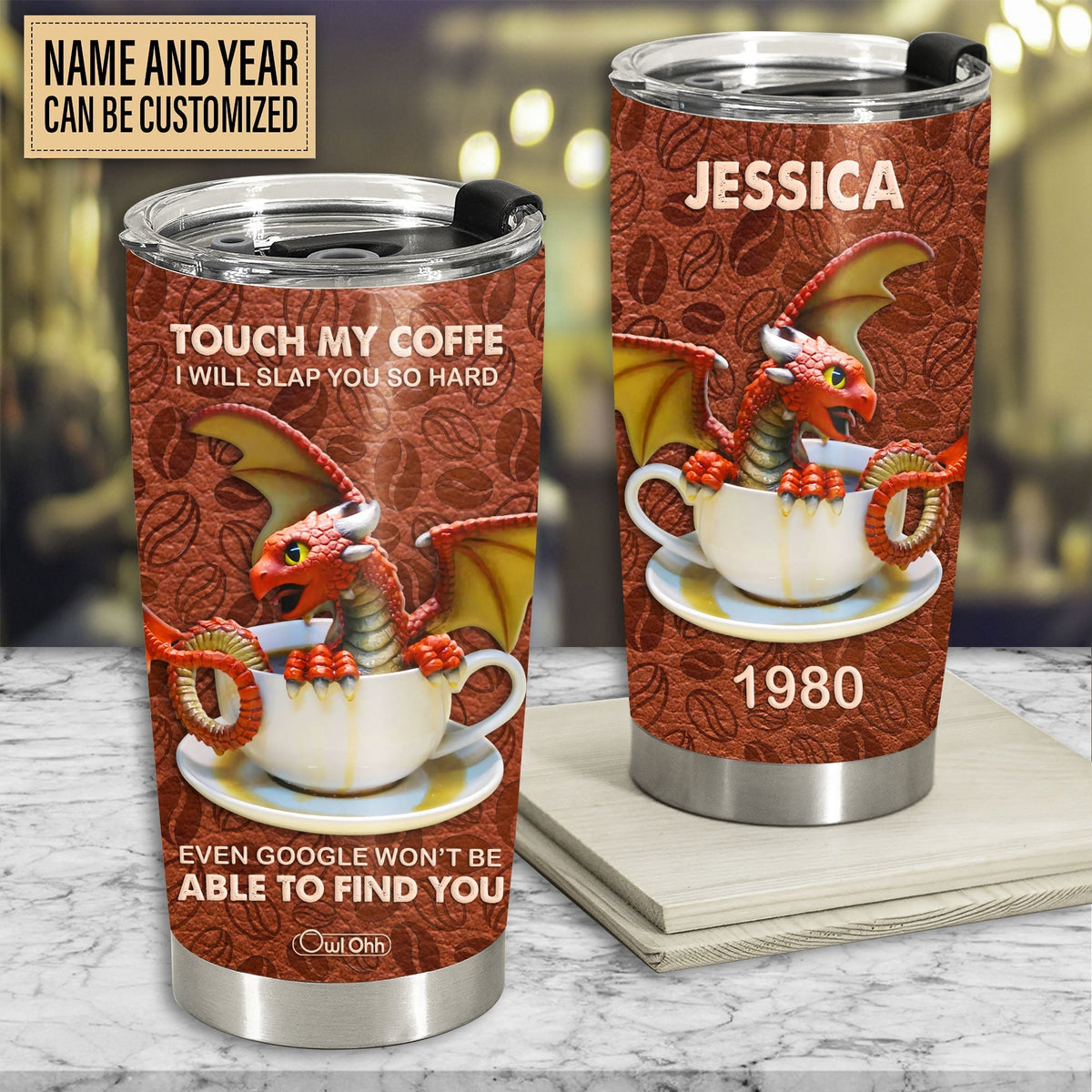 Dragon Touch My Coffee Art Personalized 20 Oz Tumbler For Coffee Travel And Daily Drinks