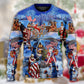 American Patriotic Santa Christmas Sweater For Family Gatherings Winter Travel And Everyday Seasonal Comfort