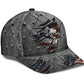 Cracked Fish On American Fishing Classic Cap For Relaxed Daily Style Vacations And Festival Wear