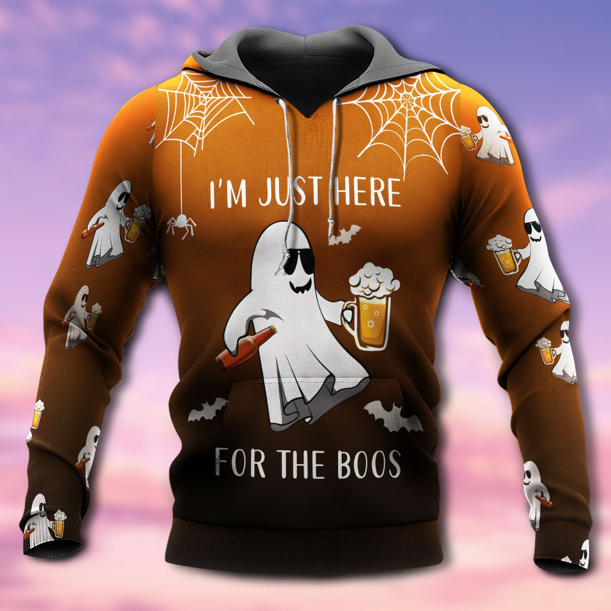 Halloween Boo Beer Hoodie For Halloween Style Outdoor Activities And Relaxed Outfits