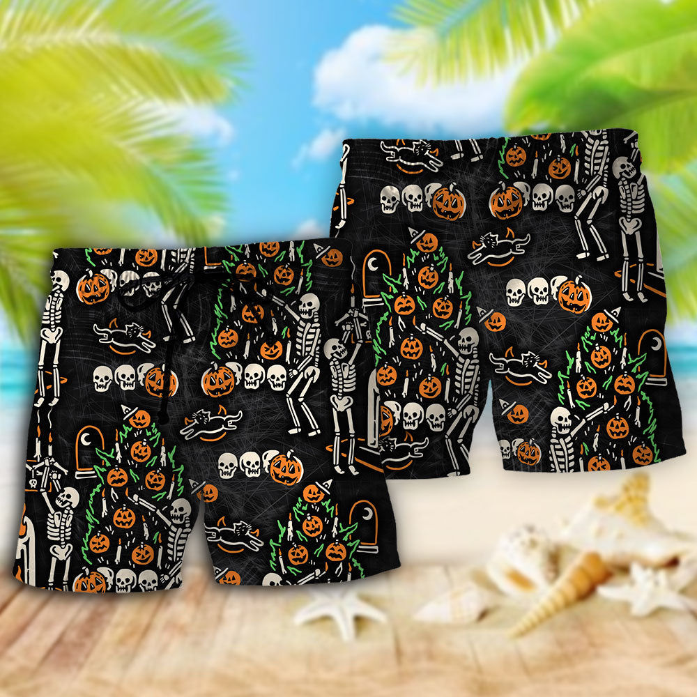 Halloween Skull 'Tis The Season To Be Creepy Beach Shorts For Coastal Trips And Outdoor Wear