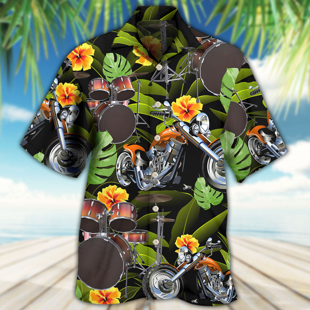 Drum Motorcycles Drums Hawaiian Shirt For Warm Weather Adventures And Everyday Comfort