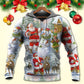 Happy Santa Snowman Elf Hoodie For Holiday Gatherings Winter Travel And Seasonal Gifting