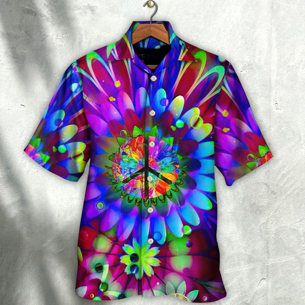 Bohemian Floral Air Hair Hawaiian Shirt Pattern Detail For Vacation Travel And Daily Wear