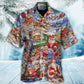 Christmas Joy Peace Family Laughter Hawaiian Shirt Pattern Detail For Summer Holidays And Outdoor Fun