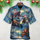 Western Christmas Santa Fight Hawaiian Shirt For Resort Getaways And Comfortable Summer Activities