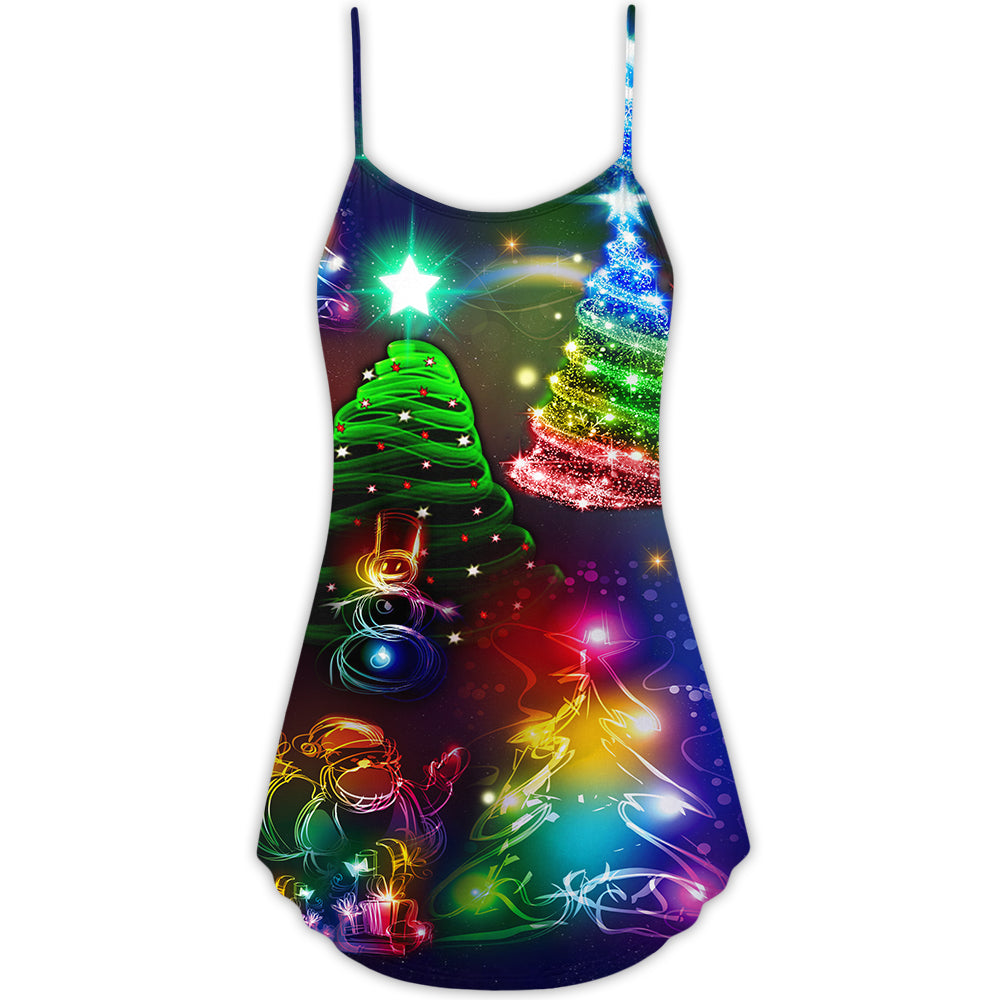 Christmas Merry Happy Always V-Neck Sleeveless Cami Dress For Sunny Getaways And Thoughtful Gifting