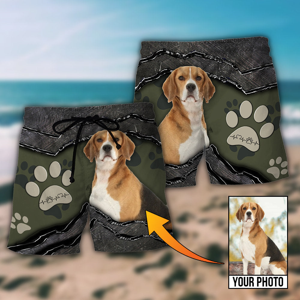 Dog Sweet Lover Personalized Photo Beach Shorts For Summer Vacation And Coastal Travel