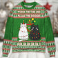 Cat Wrecks Tree Meowy Christmas Sweater For Winter Parties Seasonal Adventures And Relaxed Everyday Styling