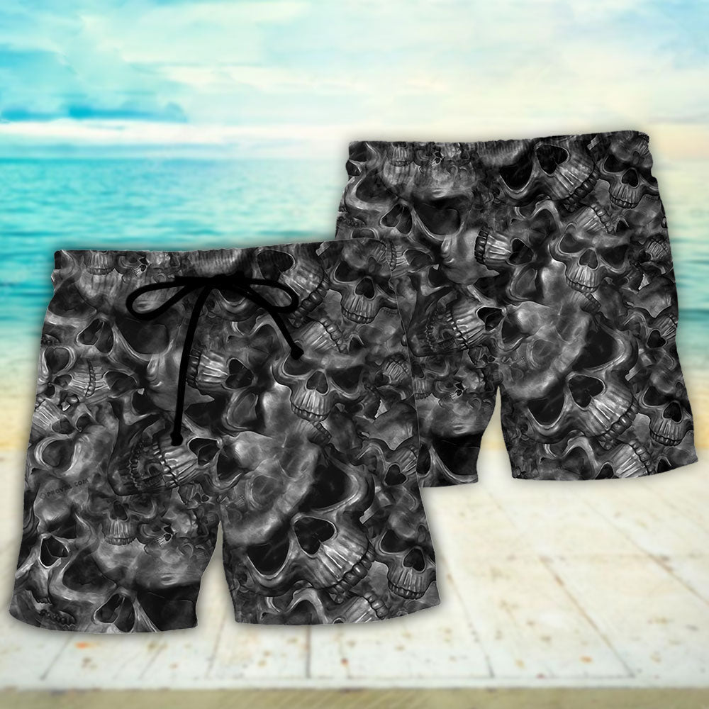 Skull Life Truth Philosophy Beach Shorts For Summer Vacation And Coastal Travel
