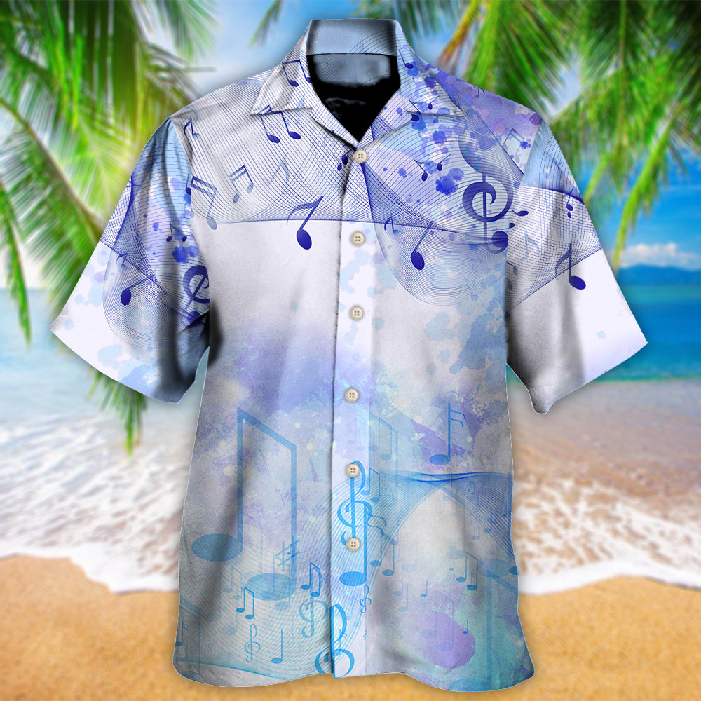 Watercolor Music Notes Hawaiian Shirt For Summer Events And Casual Outdoor Wear