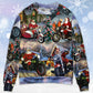 Christmas Santa Motorcycle Holiday Light Sweater For Winter Parties Seasonal Adventures And Relaxed Everyday Styling