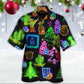Neon Wine Tequila Christmas Drinking Hawaiian Shirt Pattern Detail For Vacation Travel And Daily Wear