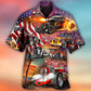 Happy Hot Rod Independence Day Firework Hawaiian Shirt For Vacation Days And Relaxed Coastal Outings