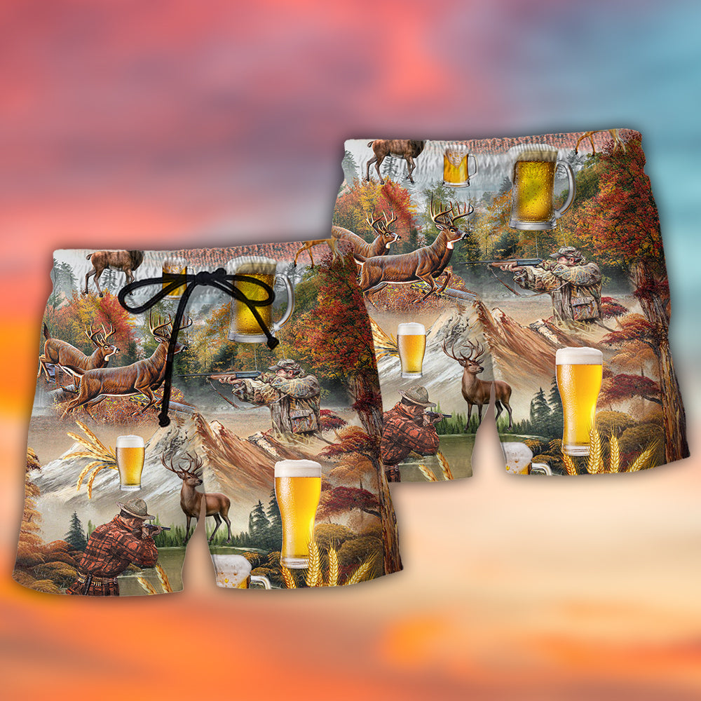 Beer Hunting Beach Shorts Pattern Detail For Relaxed Weekends And Comfortable Daily Use