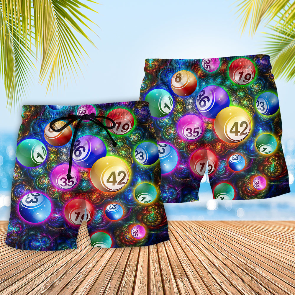 Billiards Funny Neon Color Beach Shorts Artwork Detail For Tropical Travel And Everyday Wear