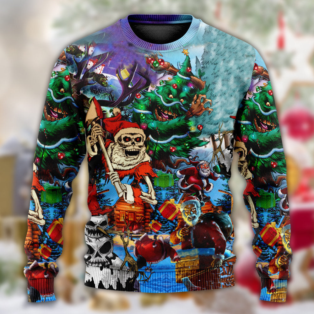 Christmas Skull Holiday Dark Sweater For Winter Parties Seasonal Adventures And Relaxed Everyday Styling