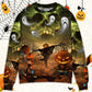 Halloween Pumpkin Ghost Fantasy Sweater For Art Lovers Holidays Parties And Comfortable Wear