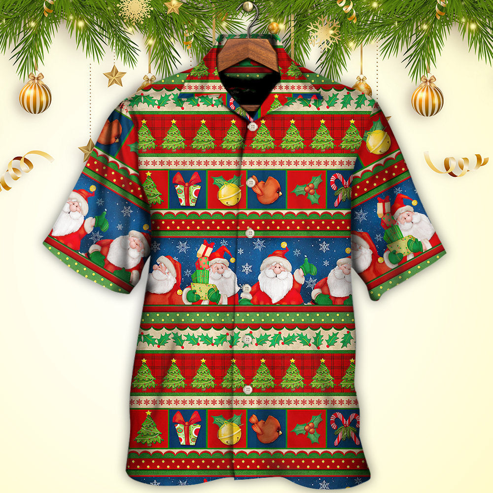 Festive Happy Christmas Hawaiian Shirt For Coastal Adventures And Warm Weather Wear