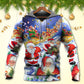 Funny Santa Holiday Hoodie For Festive Streetwear Winter Outings And Christmas Celebrations