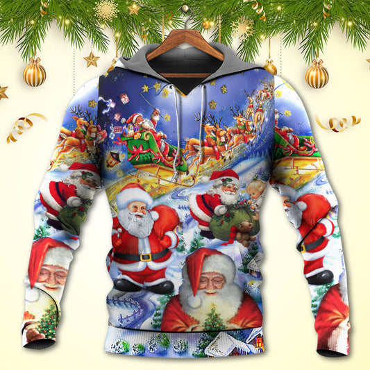 Funny Santa Holiday Hoodie For Festive Streetwear Winter Outings And Christmas Celebrations