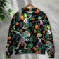 Halloween Tropical Pumpkin Fantasy Sweater For Alternative Outfits Seasonal Events And Everyday Comfort