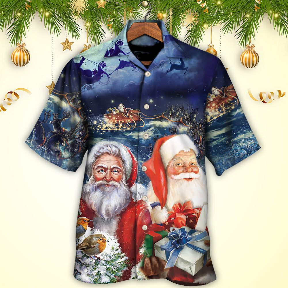 Festive Christmas Snow Hawaiian Shirt Artwork View For Weekend Travel And Beach Style