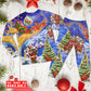 Santa Christmas Joy Long Sleeve Pajamas Set For Holiday Travel And Comfortable Home Wear