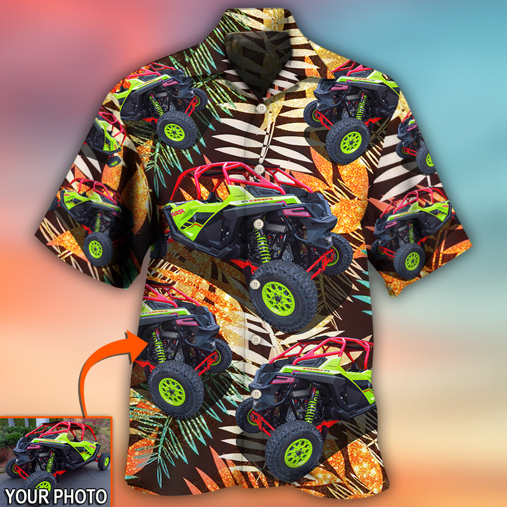 Tropical Car Polaris Pro Custom Photo Hawaiian Shirt Design View For Resort Travel And Thoughtful Gifting