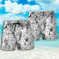Tropical Leaf Rugby Beach Shorts Pattern Detail For Island Trips And Laid Back Styling