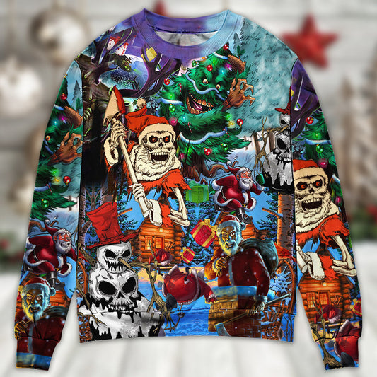 Christmas Skull Holiday Dark Sweater For Winter Parties Seasonal Adventures And Relaxed Everyday Styling