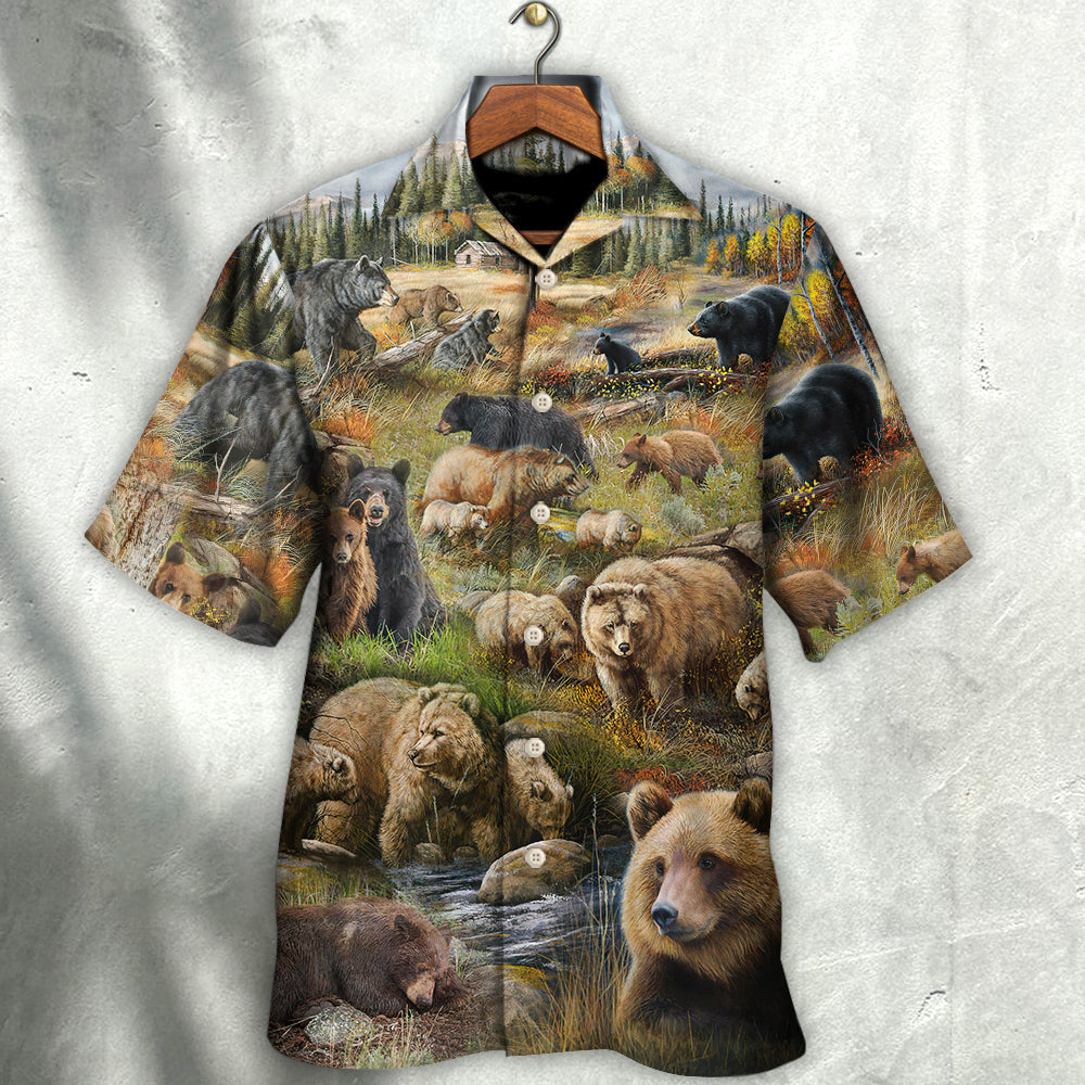 Bear Brave Little Inspirational Hawaiian Shirt For Resort Getaways And Comfortable Summer Activities