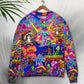 Hippie Magic Trippy Mushroom Sweater For Colorful Outfits Weekend Events And Thoughtful Gift Giving