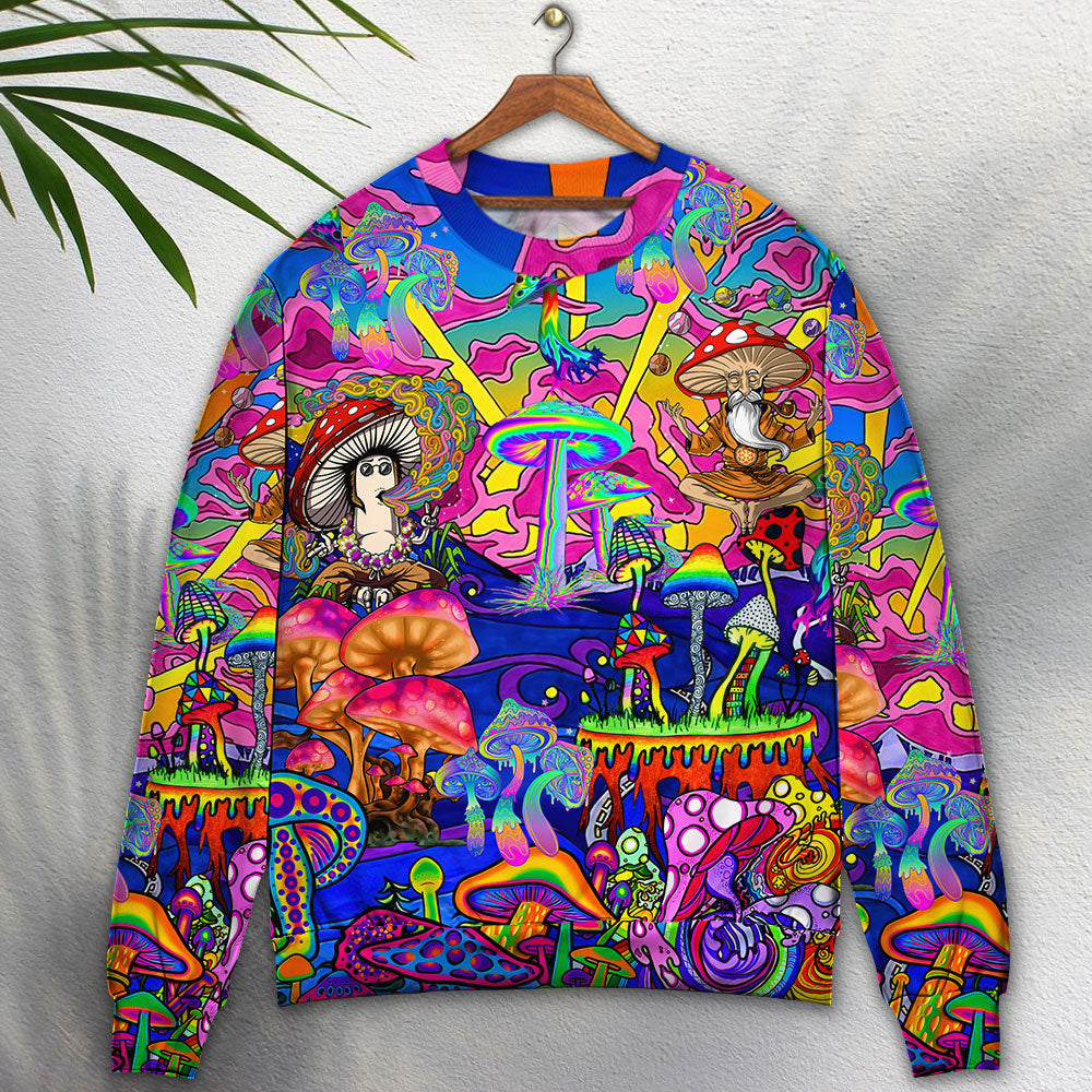 Hippie Magic Trippy Mushroom Sweater For Colorful Outfits Weekend Events And Thoughtful Gift Giving