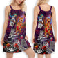 Cat Rocker Funny V-Neck Sleeveless Cami Dress For Festivals And Creative Summer Styling