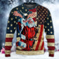 Christmas Patriotic Santa Claus Sweater For Winter Celebrations Family Events And Relaxed Seasonal Styling