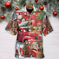 Christmas Truck Tree Puppy Hawaiian Shirt Resort Outfit View For Island Holidays