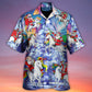 Christmas Riding Unicorn Snow Mountain Hawaiian Shirt Artwork Detail For Tropical Trips And Casual Outings