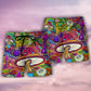 Hippie Hypnotizing Mushroom Beach Shorts Pattern View For Coastal Holidays And Casual Activities