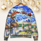 Lighthouse Christmas Santa Through The Storm Sweater For Festive Events Weekend Outings And Comfortable Winter Style