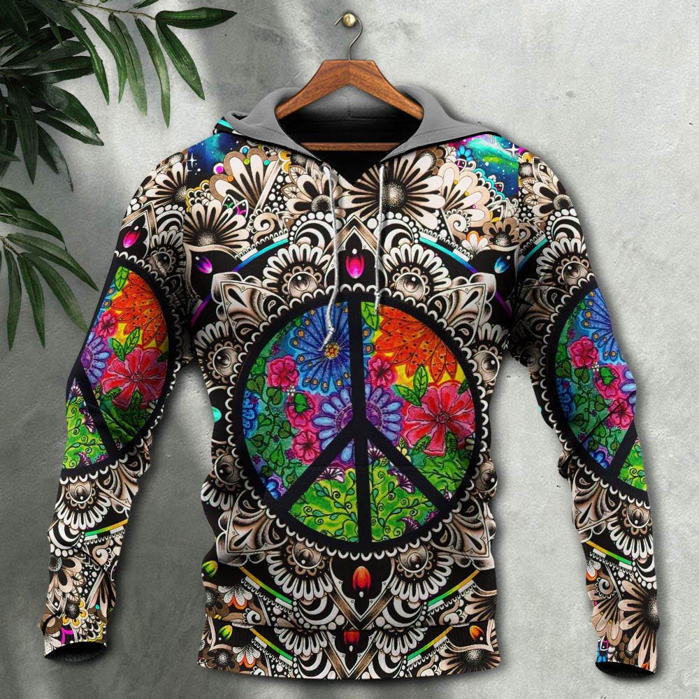 Hippie Peace Galaxy Hoodie For Festival Adventures Daily Outfits And Gift Giving