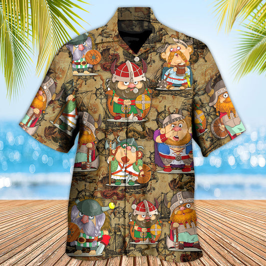 Funny Viking Map Nordic Hawaiian Shirt Artwork View For Vacation Style