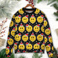 Christmas Smile Happy Face Santa Hat Sweater For Family Gatherings Winter Travel And Everyday Seasonal Comfort